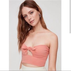 Wilfred peach bow tie crop/tube top s, l